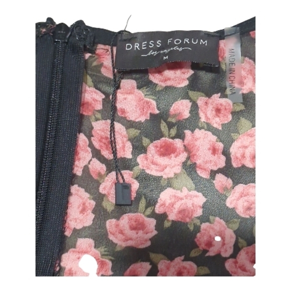 Dress Forum Medium Fitted Floral Midi Milkmaid Dress  Whimsigoth Dark Coquette - Picture 8 of 8